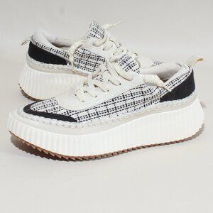 Womens Dolce Vita Denae Size 8 M Black & White Plaid Platform Shoes Sneakers